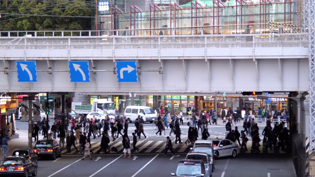 日本东京上野人行横道高峰时间，慢镜头视频素材