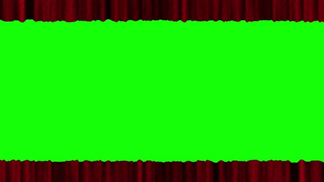 有五种选择可以打开带有绿色屏幕的纹理窗帘。视频素材
