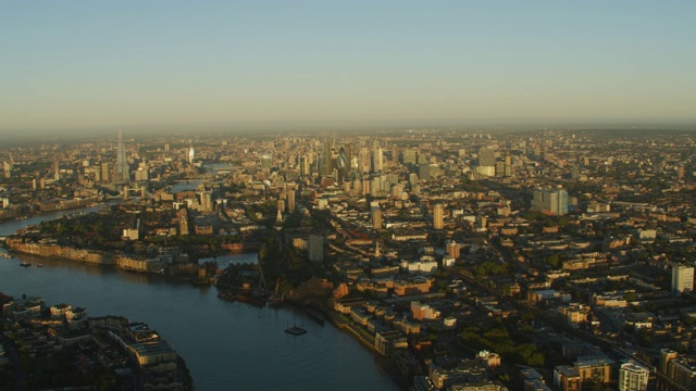 空中日出，伦敦城市景观，英国，英国视频素材