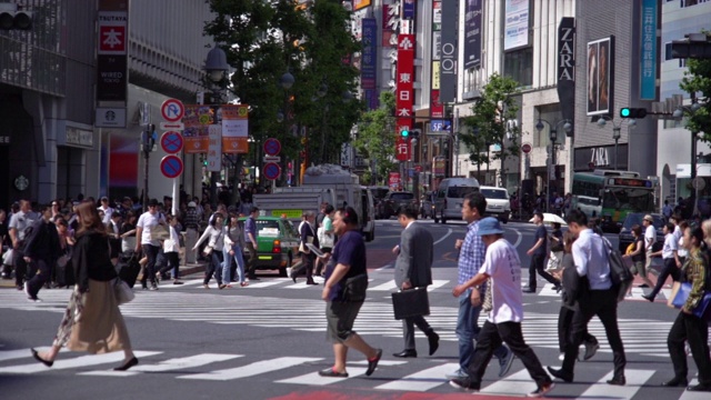 日本行人过马路。视频素材