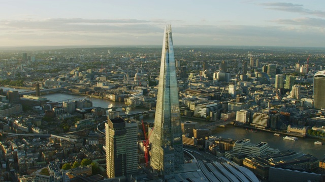 空中日落视图碎片河泰晤士伦敦视频下载
