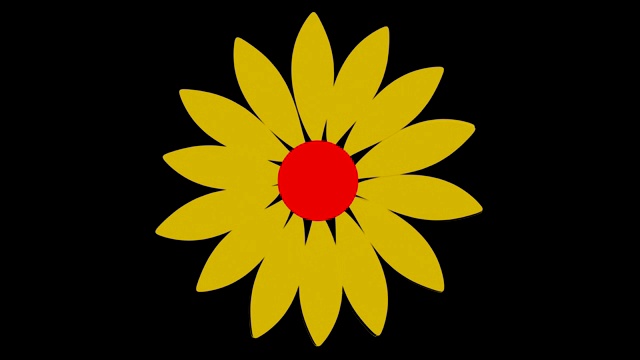 旋转花瓣在黄色的黑色背景视频下载