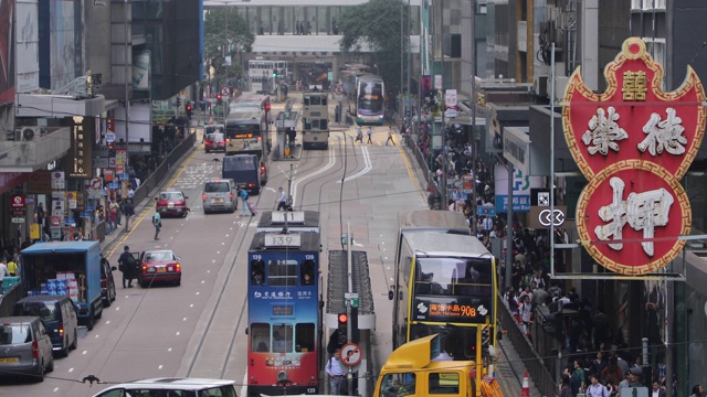 中国香港岛繁忙的街道视频下载