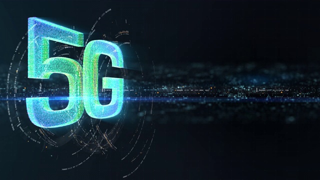 未来的数字5G全息图标视频素材