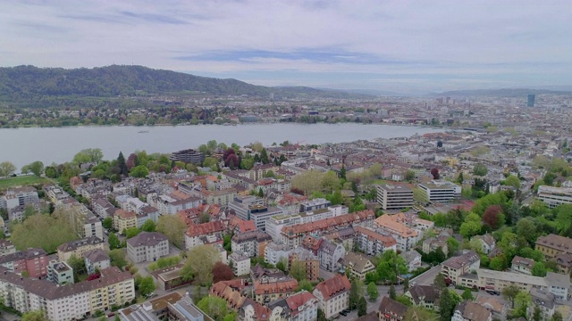 鸟瞰图苏黎世城市景观在瑞士视频素材