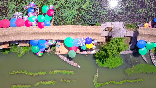 泰国素潘布里省的水上市场视频素材