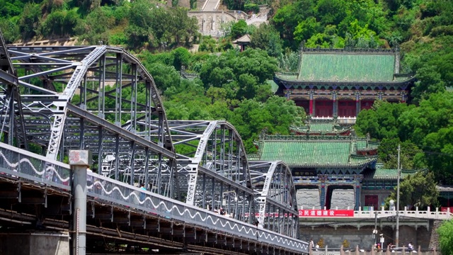 黄河铁桥，甘肃兰州，中国视频下载