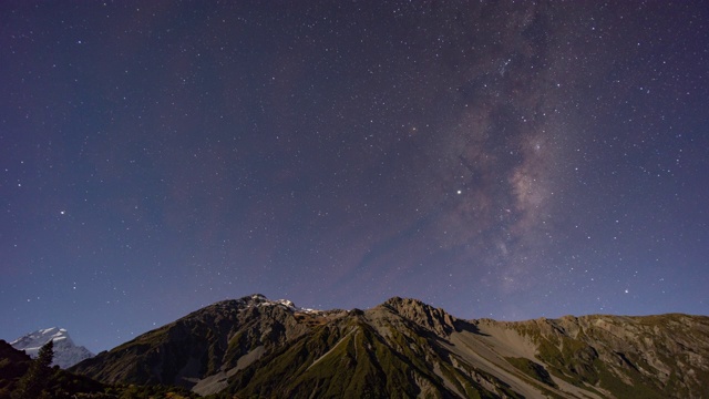 银河系在新西兰，时间流逝视频视频素材