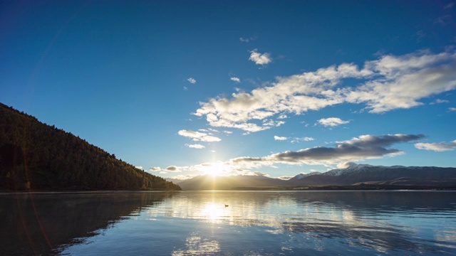 Lake Tekapo with Beautiful Sunrise in Morning, New Zealand, Time Lapse视频视频素材