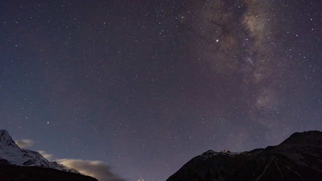 银河系山库克，新西兰，时间流逝视频视频素材