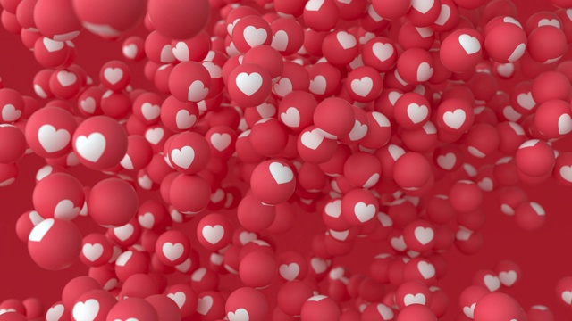 “爱”表情球-漂浮#1视频素材