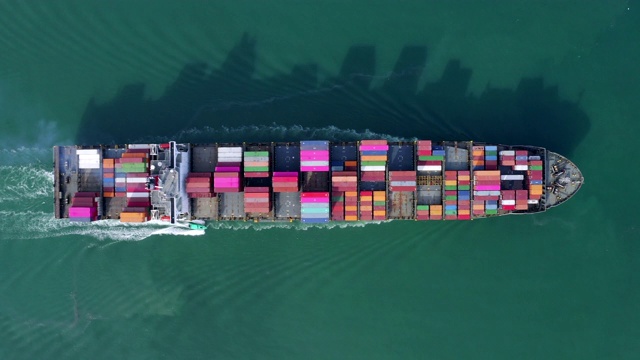 集装箱船货物船出口产品世界各地视频素材