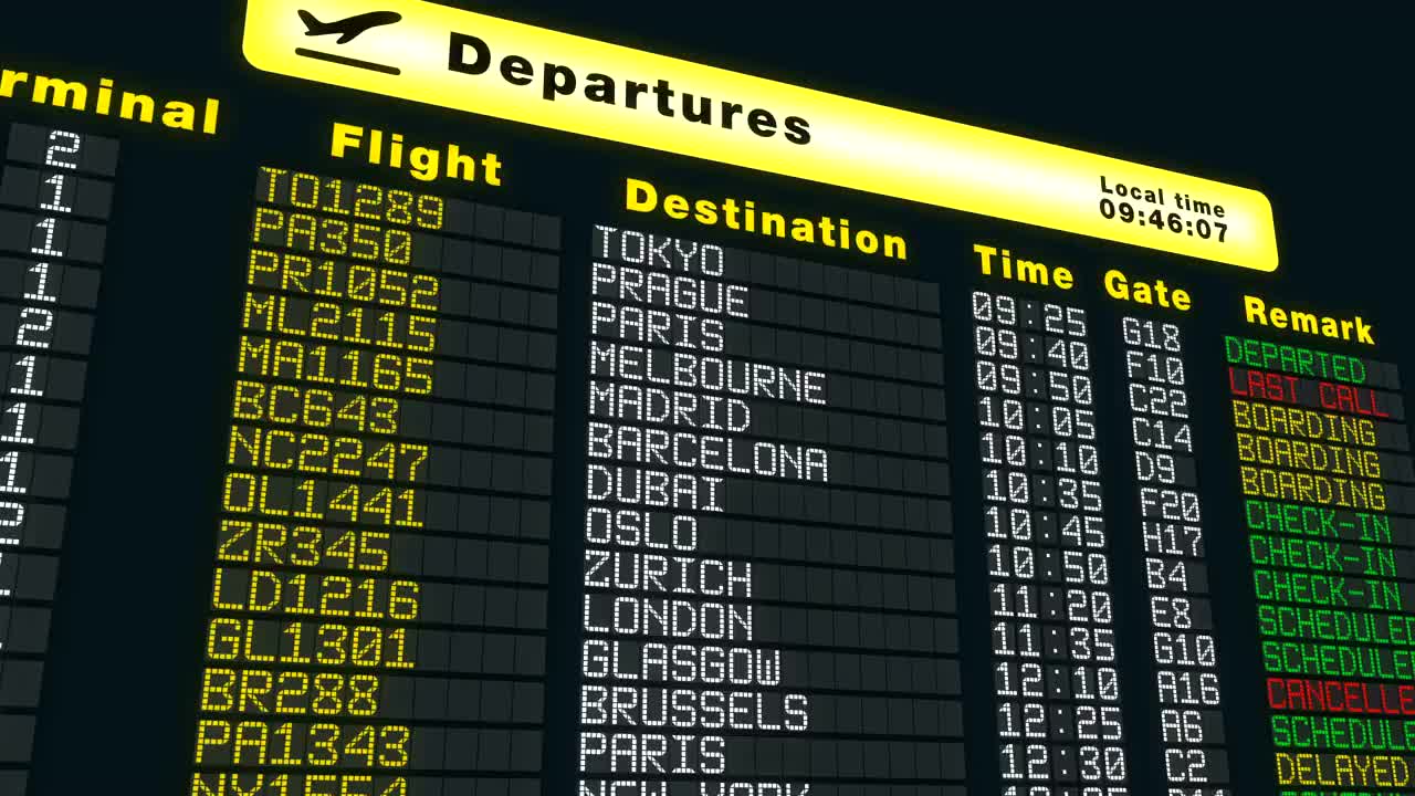 机场表出发时间表，国际航班刷新，飞机时间视频下载
