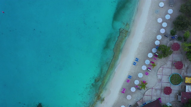 鸟瞰图在Curaçao/加勒比/荷属安的列斯群岛西部的海滩Grote Knip视频素材