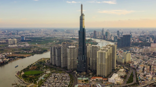 越南胡志明市的空中轮廓图视频素材