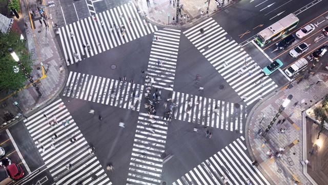 日本东京银座，4k时光流逝步行街。视频素材