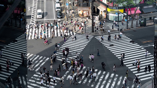 日本东京银座，4k时光流逝步行街。视频素材