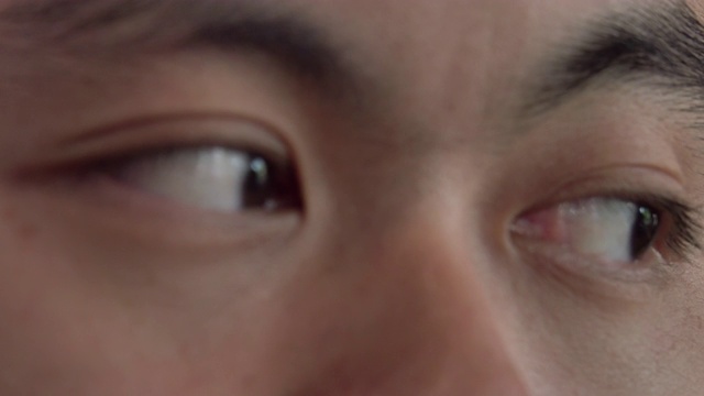 亚洲男性棕色眼睛(特写)视频素材