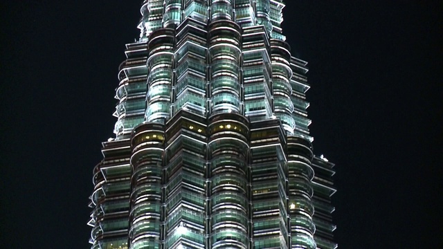 马来西亚吉隆坡双塔夜景视频下载