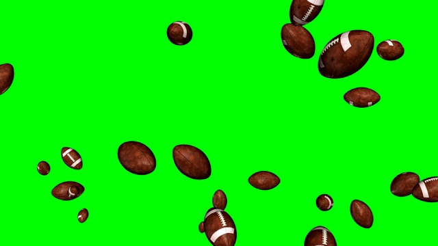 美式橄榄球对着绿幕的慢动作视频素材
