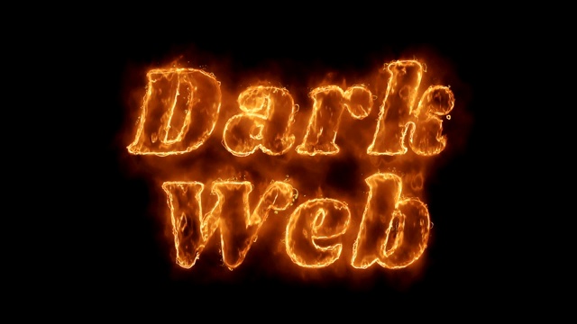 暗网单词热动画燃烧真实的火焰火焰循环。视频素材