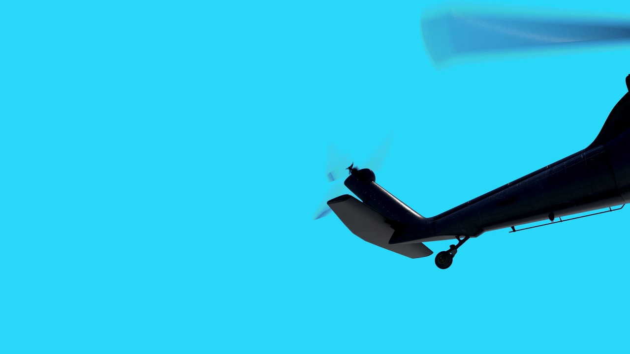 军用直升机UH-60黑鹰逼真的3d动画视频素材