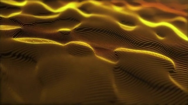 4K分辨率水滴水滴图案。Futuristi粒子数字景观波抽象背景的商业，科学和技术视频素材