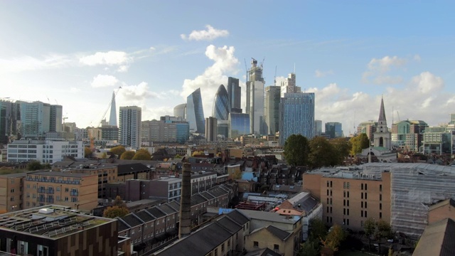 航拍:英国伦敦标志性的高层建筑景观视频素材
