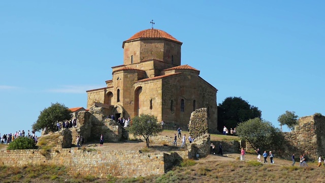 格鲁吉亚历史小镇Mtskheta的Jvari修道院视频素材