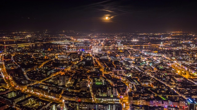 Hyperlapse:德国科隆城市景观-空中视频素材