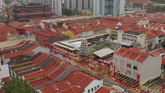 飞越新加坡城著名的华城屋顶高空俯视图4k视频素材