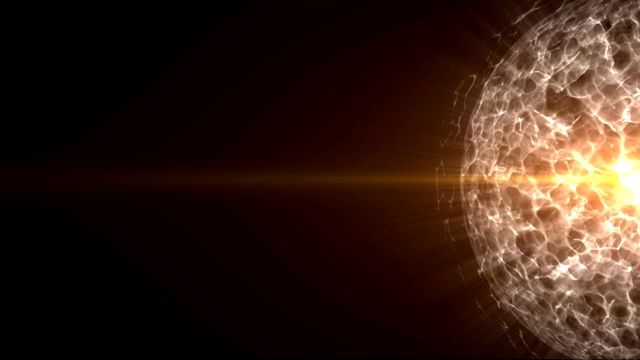 能量粒子，橙色的能量球，深色的背景视频素材