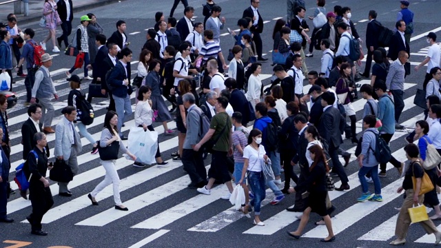 日本东京上野斑马线。视频素材