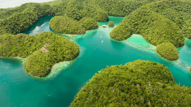 鸟瞰图Sugba泻湖，Siargao，菲律宾视频素材