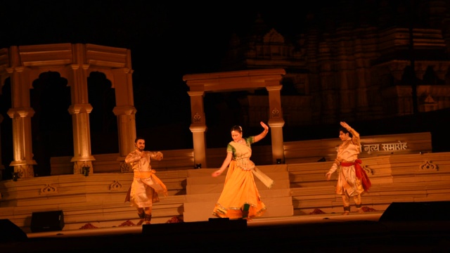 印度卡朱拉霍舞蹈节。视频素材