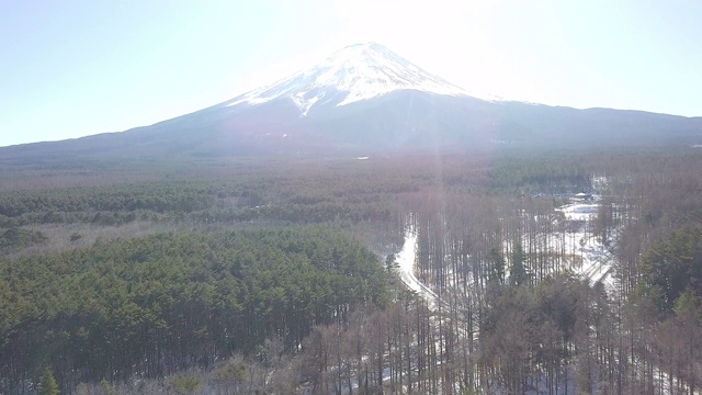 冬天的富士山覆盖着日本视频素材