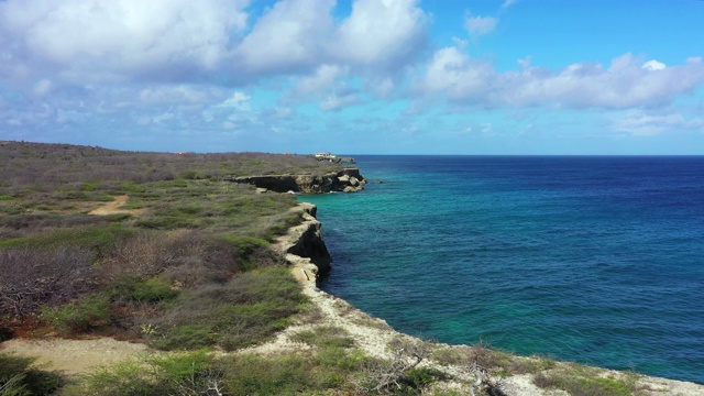 鸟瞰图地区Watamula在Curaçao/加勒比海/荷属安的列斯群岛的西部视频素材