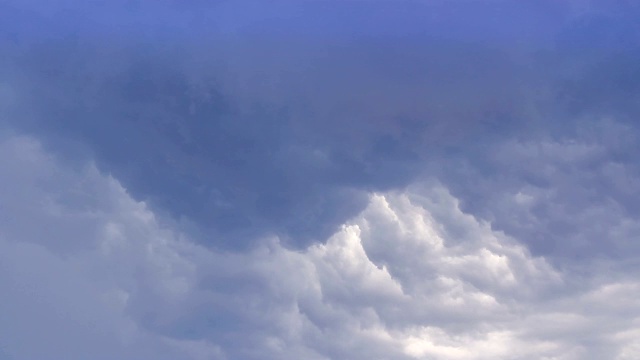 神奇的云时间流逝，蓝色的积云在天空视频素材