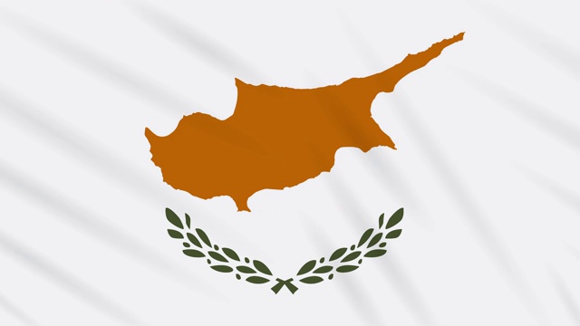 塞浦路斯共和国国旗舞动背景，循环视频素材