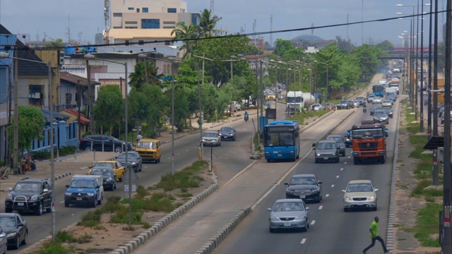 尼日利亚拉各斯街道的全球卫星视频下载