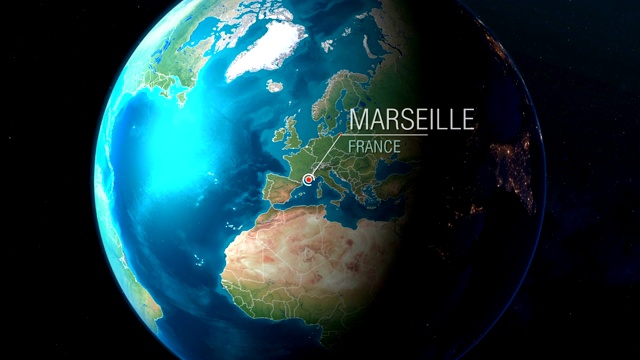 法国-马赛-从太空到地球视频下载