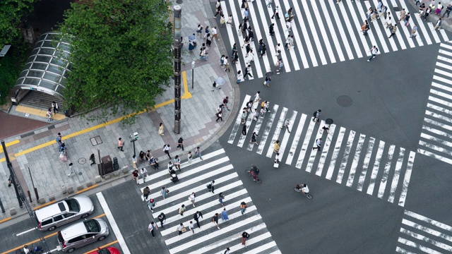 日本东京银座十字路口的时光流逝。视频素材