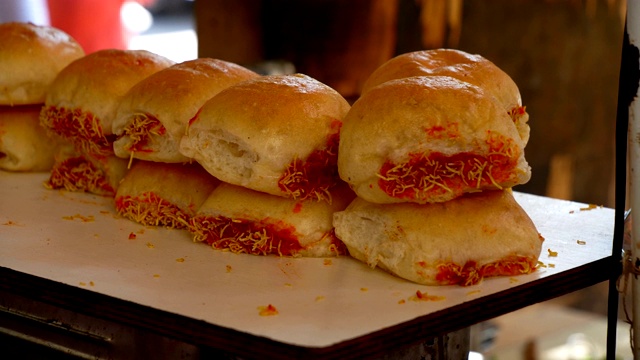 印度孟买街头小吃Pav bhaji视频下载