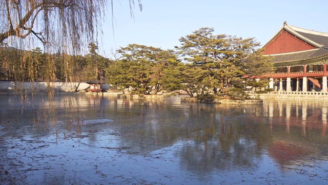 在韩国首尔的冬季景宫视频素材