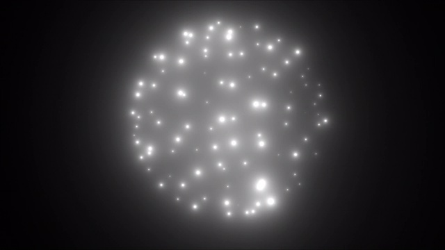 闪烁的灯光球体在空间-三维现代背景夜生活风格，电脑生成的3d渲染背景视频素材