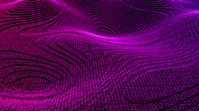 波浪粒子抽象表面闪烁效果，计算机生成的3d渲染背景，如地形或液体表面视频素材