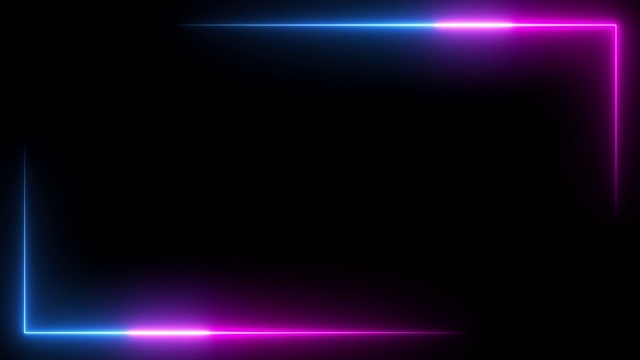 蓝色和粉色的霓虹光束环绕在一个框架内视频素材