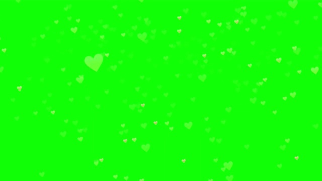 绿色背景与移动心形线视频下载