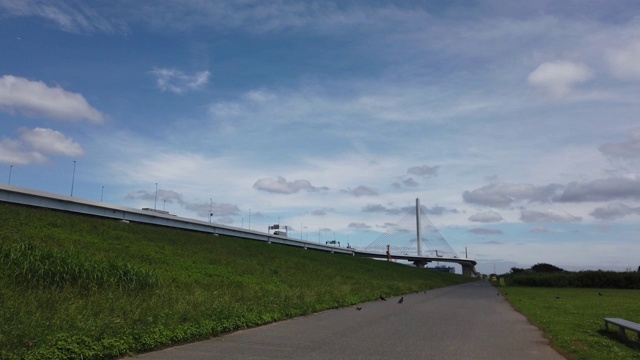 日本葛饰竖琴桥视频素材