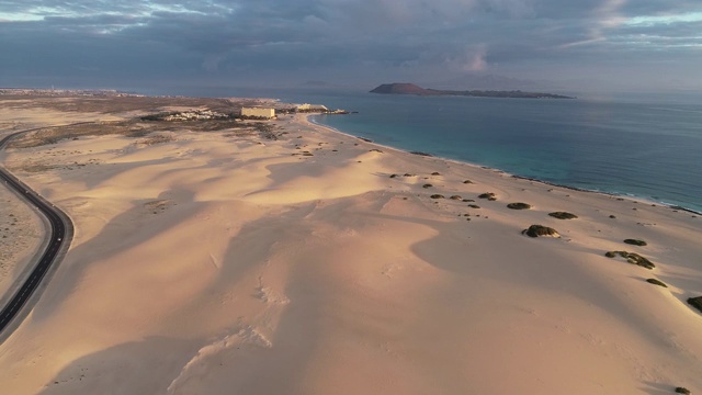 加那利群岛，西班牙，大西洋，欧洲，富尔特文图拉，自然公园的沙丘视频下载